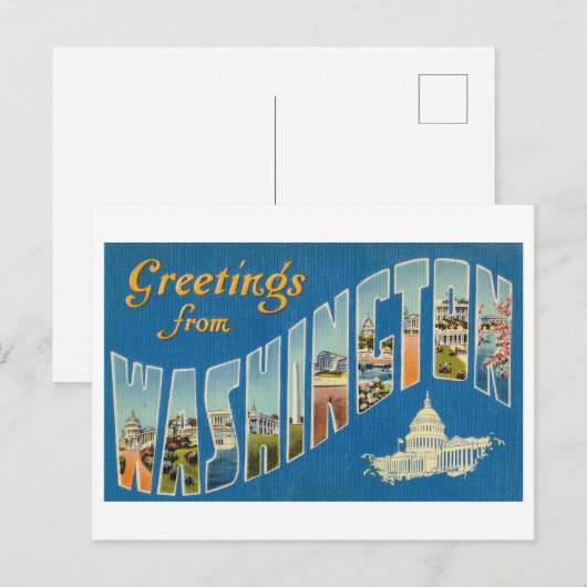 groeten uit Washington DC Briefkaart (Voorkant / Achterkant)