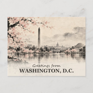 Groeten uit Washington DC Inkt Was Postkaart