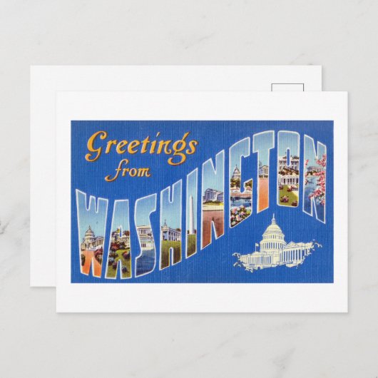  groeten uit Washington DC P Briefkaart (Voorkant / Achterkant)