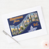 Groeten uit Washington DC! Rechthoekige Sticker (Envelop)
