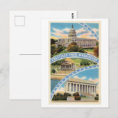 Groeten uit Washington DC Reis naar het verleden Briefkaart (Voorkant / Achterkant)