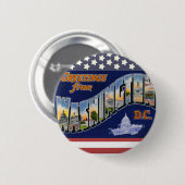 Groeten uit Washington DC! Ronde Button 5,7 Cm (Voorkant /achterkant)