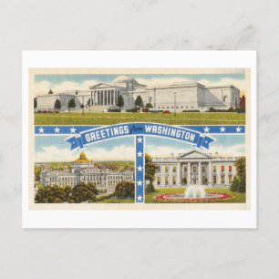 Groeten uit Washington DC Vintage Travel Briefkaart