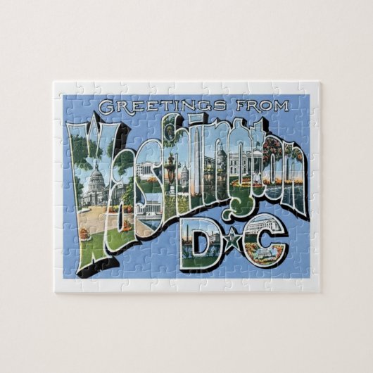 Groeten uit Washington DC Vintage Travel Legpuzzel (Horizontaal)