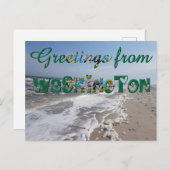 Groeten uit Washington State Flag Hearts USA Briefkaart (Voorkant / Achterkant)