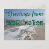 Groeten uit Washington State Flag Hearts USA Briefkaart (Voorkant)