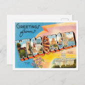 Groeten uit Washington Vintage Travel Briefkaart (Voorkant / Achterkant)