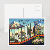 Groeten uit Washington Vintage Travel Briefkaart (Voorkant / Achterkant)