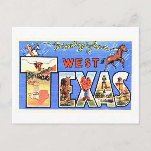 groeten uit West-Texas Briefkaart (Voorkant)