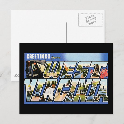  groeten uit West-Virginia Briefkaart (Voorkant / Achterkant)