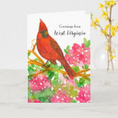 Groeten uit West Virginia Kardinaal Rhododendron Kaart (Gele Bloem)