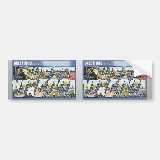 Groeten uit West Virginia, Vintage Bumpersticker (Voorkant)