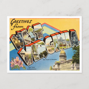 Groeten uit West Virginia Vintage Travel Briefkaart