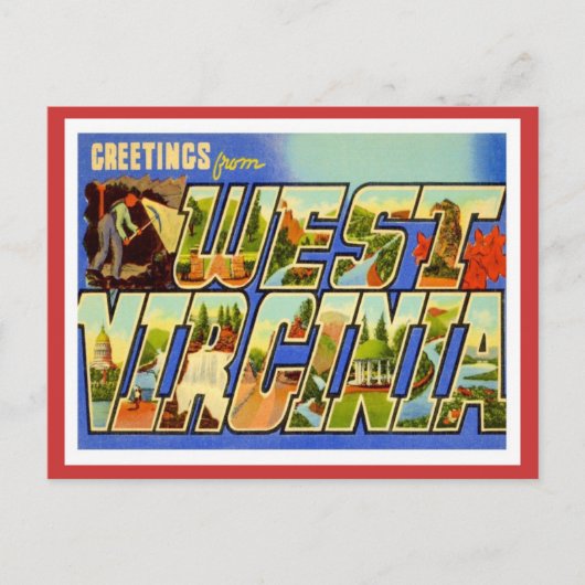 Groeten uit West Virginia WV Briefkaart (Voorkant)