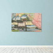 Groeten uit Western Maryland (gedetailleerde kaart Canvas Afdruk (Insitu (Houten vloer))