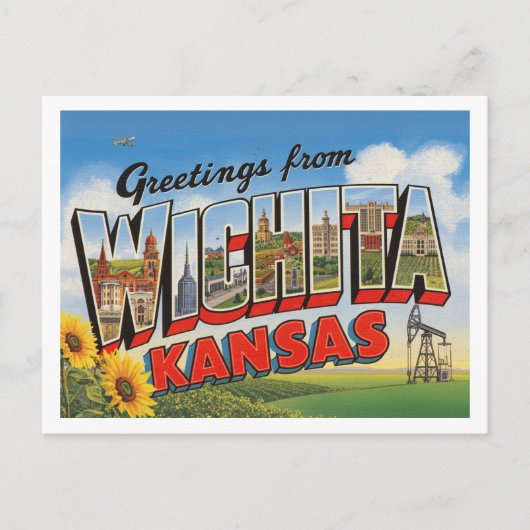  groeten uit Wichita, Kansas Briefkaart (Voorkant)