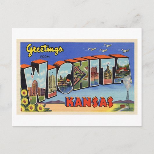  groeten uit Wichita, Kansas Briefkaart (Voorkant)