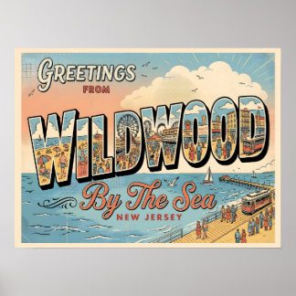 Groeten uit Wildwood By The Sea New Jersey Poster