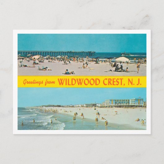 Groeten uit Wildwood Crest, New Jersey Travel Briefkaart (Voorkant)