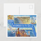 Groeten uit Wildwood door het Zee, New Jersey Briefkaart (Voorkant / Achterkant)