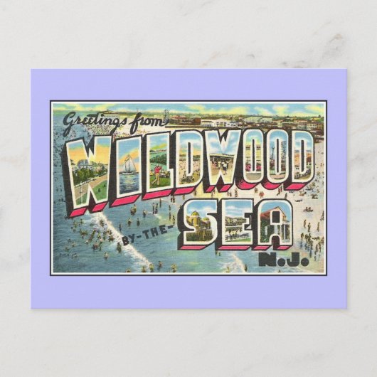  groeten uit Wildwood door het Zee NJ Briefkaart (Voorkant)