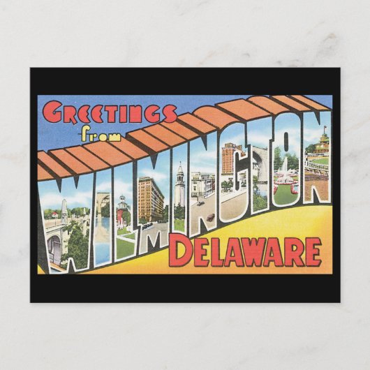Groeten uit Wilmington Delaware_Vintage Travel Briefkaart (Voorkant)