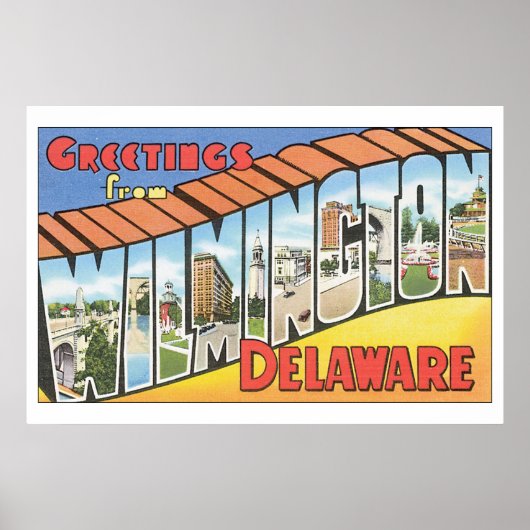 Groeten uit Wilmington Delaware_Vintage Travel Poster (Voorkant)