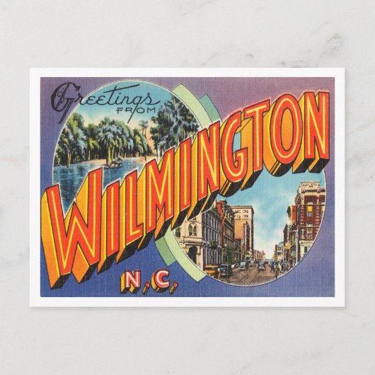 Groeten uit Wilmington, North Carolina Travel Briefkaart (Voorkant)