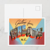 Groeten uit Wilson, North Carolina Travel Briefkaart (Voorkant / Achterkant)