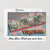 Groeten uit Winchester, Virginia Briefkaart (Voorkant / Achterkant)