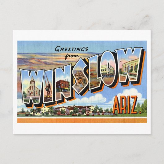 groeten uit Winslow, Arizona Briefkaart (Voorkant)