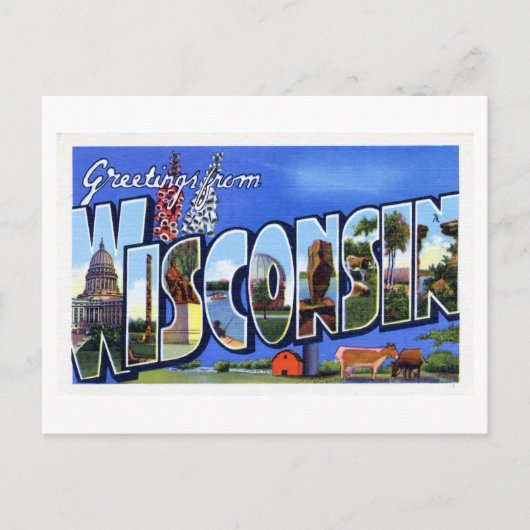 groeten uit Wisconsin Briefkaart (Voorkant)
