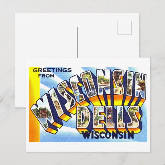 groeten uit Wisconsin Dells Briefkaart (Voorkant / Achterkant)
