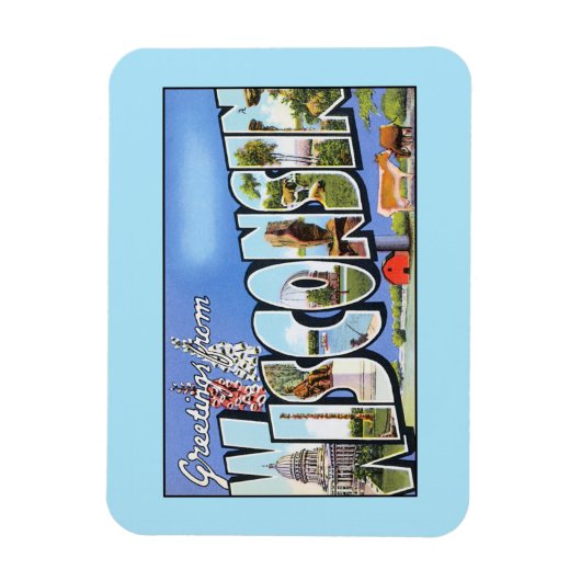  groeten uit Wisconsin Magneet (Verticaal)