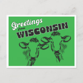 Groeten uit Wisconsin met Koeien Tekenen Briefkaart