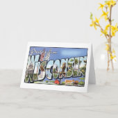 Groeten uit Wisconsin Vintage ansichtkaart Kaart (Gele Bloem)