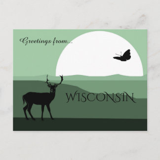 Groeten uit Wisconsin Weelderige Groene Aardtinten Briefkaart