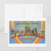  groeten uit Worcester, Massachusetts Briefkaart (Voorkant / Achterkant)