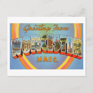  groeten uit Worcester, Massachusetts Briefkaart