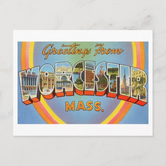  groeten uit Worcester, Massachusetts Briefkaart (Voorkant)