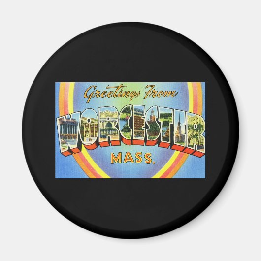 Groeten uit Worcester Massachusetts Magneet (Voorkant)