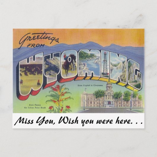 Groeten uit Wyoming Briefkaart (Voorkant)