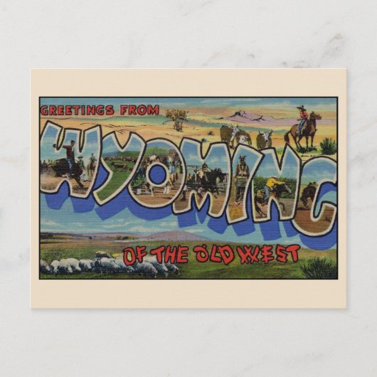Groeten uit Wyoming Grote Brief  Briefkaart (Voorkant)