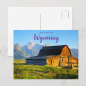 Groeten uit Wyoming Post Card Tetons Briefkaart (Voorkant / Achterkant)
