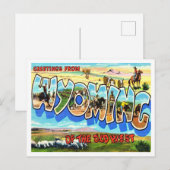 Groeten uit Wyoming van het Oude West Travel Briefkaart (Voorkant / Achterkant)