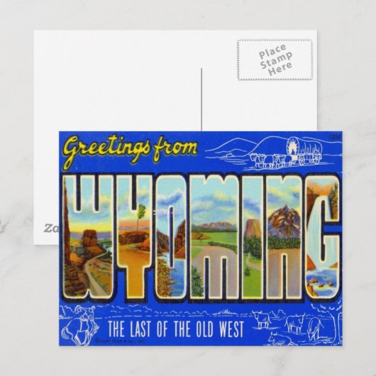 Groeten uit Wyoming WY USA Briefkaart (Voorkant / Achterkant)