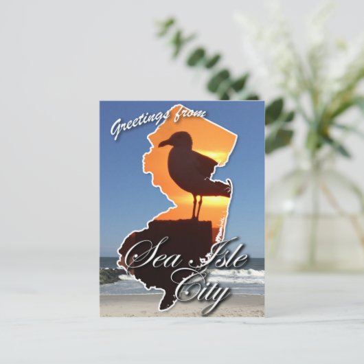 Groeten uit Zee Isle City Briefkaart (Staand voorkant)
