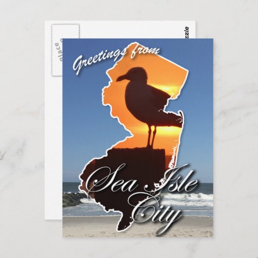 Groeten uit Zee Isle City Briefkaart (Voorkant / Achterkant)