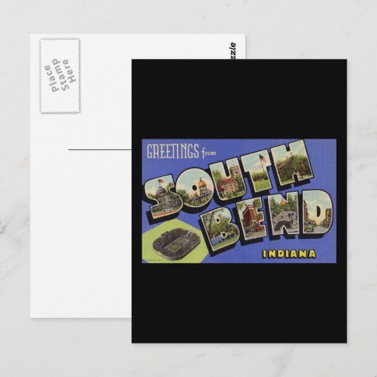 Groeten uit Zuid-Bend Indiana Briefkaart (Voorkant / Achterkant)