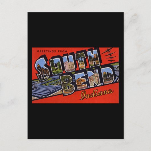 Groeten uit Zuid-Bend Indiana Briefkaart (Voorkant)